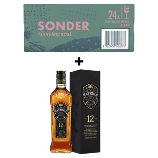 Bundle Sonder Wine Sparkling Rose 24 x 250ml Cans & Black Douglas 12YO scotch bottle | Hello Drinks Liquor Superstore