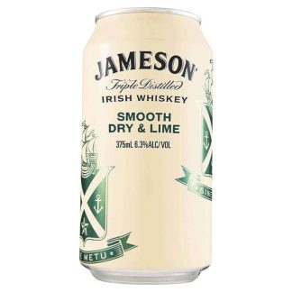 Jameson Irish Whiskey Smooth Dry & Lime Cans 375ml - 24 pack