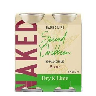 Naked Life Non-Alcoholic Spiced Caribbean Dry & Lime 250ml 24 Pack | Hello Drinks Liquor Superstore