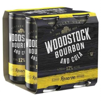 Woodstock Bourbon & Cola Cans 200ml - 4 Pack